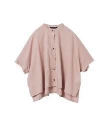 mizuiro ind コットンリネンスタンドカラーワイドシャツ