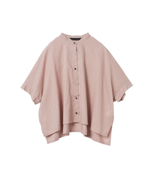 mizuiroind（ミズイロインド）の「mizuiro ind コットンリネンスタンドカラーワイドシャツ（シャツ/ブラウス・レディース・ブラック/オフホワイト/ピンク/チャコールグレー/ブラウン/グリーン・FREE）」の6枚目の写真