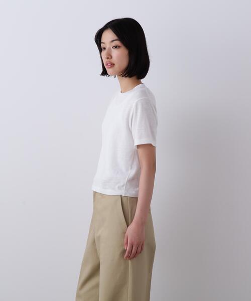 YLEVE（イレーヴ）の「YLEVE / TETRON COTTON SLUB YARN JERSEY T-SHIRT（Tシャツ/カットソー・レディース・グレー/ホワイト/ブルー・1）」の8枚目の写真
