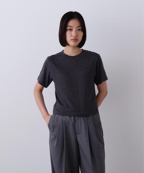 YLEVE（イレーヴ）の「YLEVE / TETRON COTTON SLUB YARN JERSEY T-SHIRT（Tシャツ/カットソー・レディース・グレー/ホワイト/ブルー・1）」の13枚目の写真