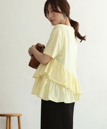 【NOAHL】アシメギャザーフリルTシャツ