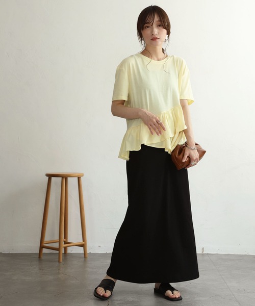 NOAHL(ノアル)の「【NOAHL】アシメギャザーフリルTシャツ(Tシャツ/カットソー・レディース・ホワイト/イエロー/ブラック・FREE)」の15枚目の写真