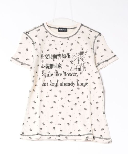L.H.P(エルエイチピー)の「MOMENTEL/モーメンタル/Go! Home Skull Tee(Tシャツ/カットソー・レディース・ブラック/アイボリー・F)」の2枚目の写真