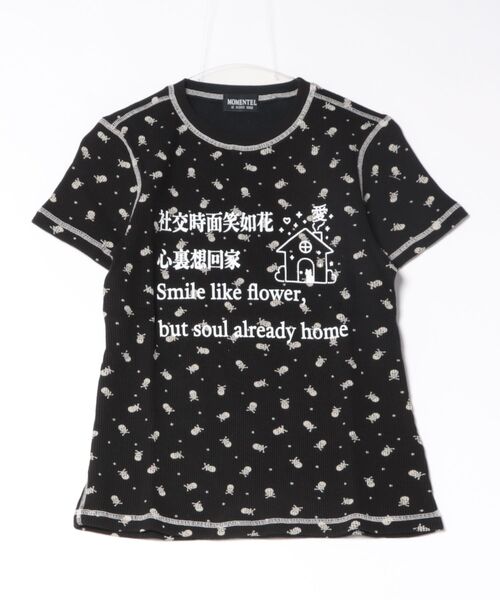 L.H.P(エルエイチピー)の「MOMENTEL/モーメンタル/Go! Home Skull Tee(Tシャツ/カットソー・レディース・ブラック/アイボリー・F)」の1枚目の写真
