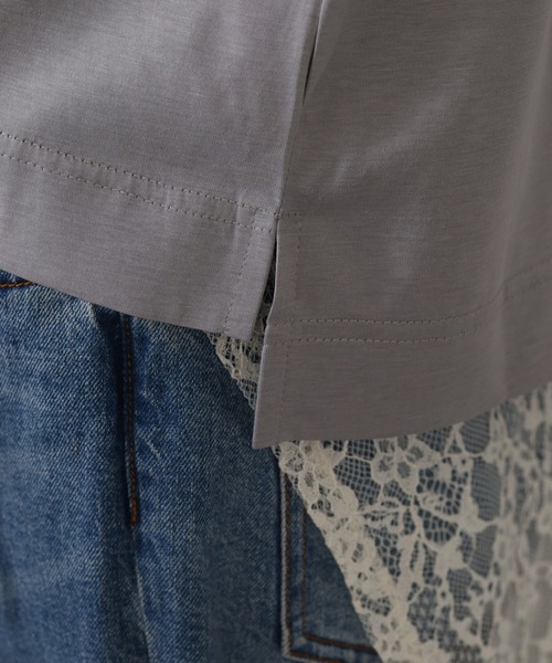 BRODIAEA（ブローディア）の「BRODIAEA 犬モチーフロゴ刺繍半袖Tシャツ（Tシャツ/カットソー・レディース・ブラック/シルバーグレー/グリーン/オフホワイト・40）」の10枚目の写真