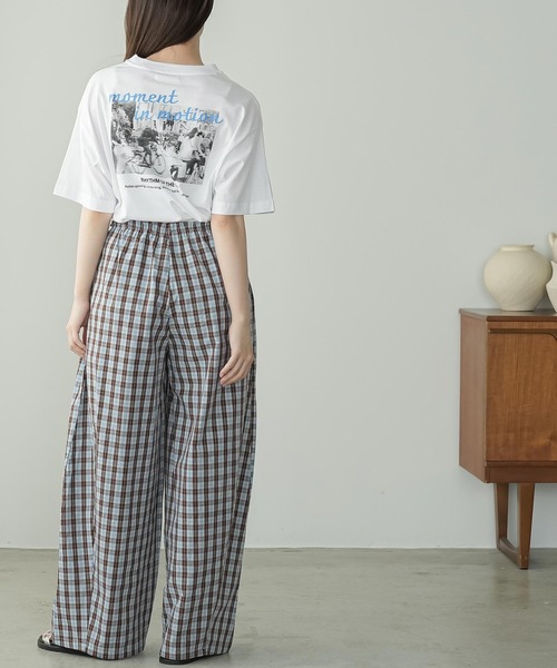 mili an deni(ミリアンデニ)の「チェックカーブワイドパンツ(その他パンツ・レディース・ネイビー/ブラウン・M)」の16枚目の写真