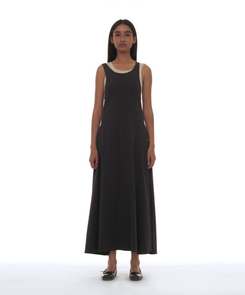 PARTIMENTO WOMEN(パルティメントウィメン)の「PWC オーバーレイスリーブレスマキシドレス_チャコール(ワンピース・レディース・その他・SMALL/MEDIUM/LARGE)」の2枚目の写真