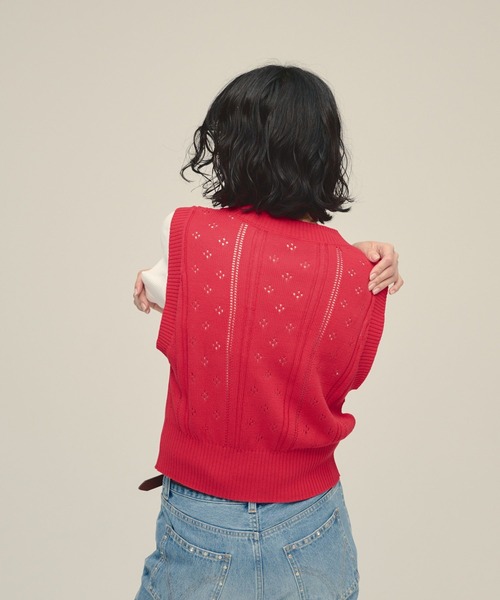 eL（エル）の「【eL】7G VCompact Vest/1068065（ベスト・レディース・ネイビー/レッド/グレー・FREE）」の13枚目の写真