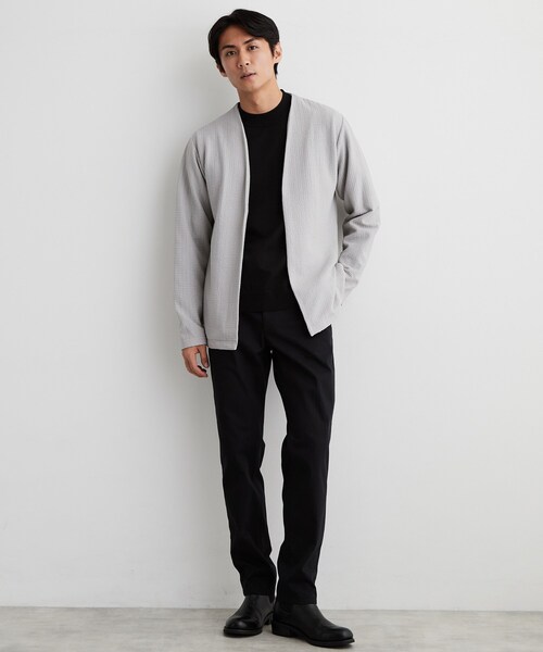 THE SHOP TK (ザ ショップ ティーケー )の「【半袖Tシャツ付き/洗濯機OK】アンサンブル 長袖カーディガン(カーディガン/ボレロ・メンズ・ネイビー/ライトグレー/モスグリーン・02/03/04)」の8枚目の写真