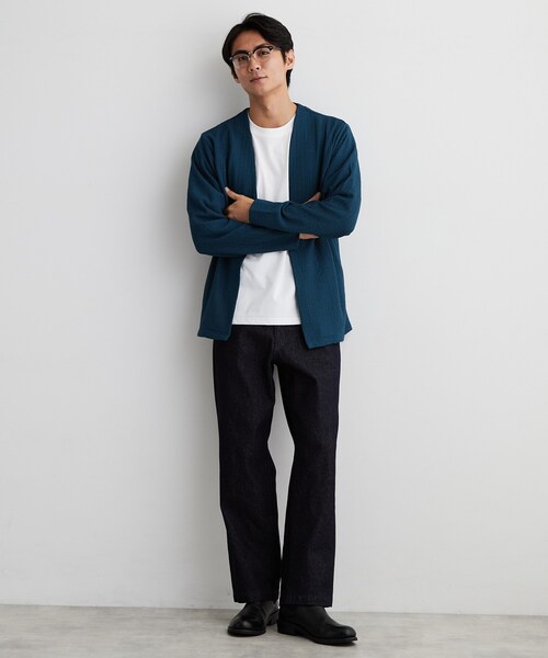 THE SHOP TK (ザ ショップ ティーケー )の「【半袖Tシャツ付き/洗濯機OK】アンサンブル 長袖カーディガン(カーディガン/ボレロ・メンズ・ネイビー/ライトグレー/モスグリーン・02/03/04)」の12枚目の写真