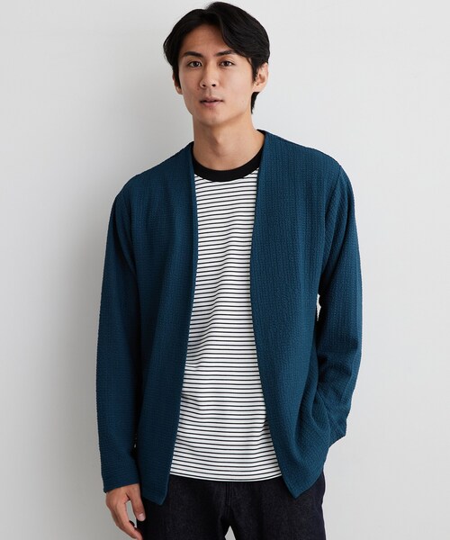 THE SHOP TK (ザ ショップ ティーケー )の「【半袖Tシャツ付き/洗濯機OK】アンサンブル 長袖カーディガン(カーディガン/ボレロ・メンズ・ネイビー/ライトグレー/モスグリーン・02/03/04)」の13枚目の写真