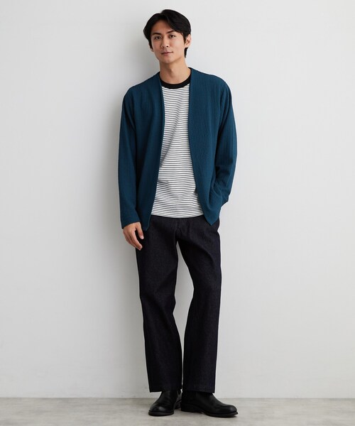 THE SHOP TK (ザ ショップ ティーケー )の「【半袖Tシャツ付き/洗濯機OK】アンサンブル 長袖カーディガン(カーディガン/ボレロ・メンズ・ネイビー/ライトグレー/モスグリーン・02/03/04)」の14枚目の写真