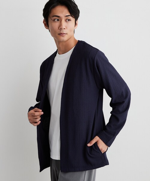 THE SHOP TK (ザ ショップ ティーケー )の「【半袖Tシャツ付き/洗濯機OK】アンサンブル 長袖カーディガン(カーディガン/ボレロ・メンズ・ネイビー/ライトグレー/モスグリーン・02/03/04)」の17枚目の写真