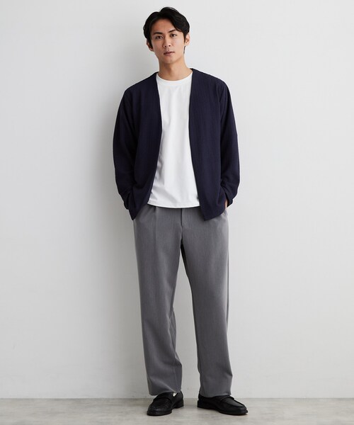 THE SHOP TK (ザ ショップ ティーケー )の「【半袖Tシャツ付き/洗濯機OK】アンサンブル 長袖カーディガン(カーディガン/ボレロ・メンズ・ネイビー/ライトグレー/モスグリーン・02/03/04)」の18枚目の写真