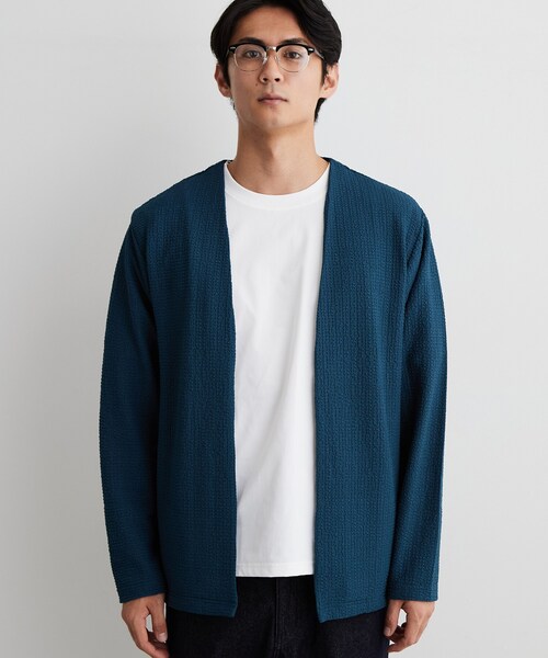 THE SHOP TK (ザ ショップ ティーケー )の「【半袖Tシャツ付き/洗濯機OK】アンサンブル 長袖カーディガン(カーディガン/ボレロ・メンズ・ネイビー/ライトグレー/モスグリーン・02/03/04)」の22枚目の写真
