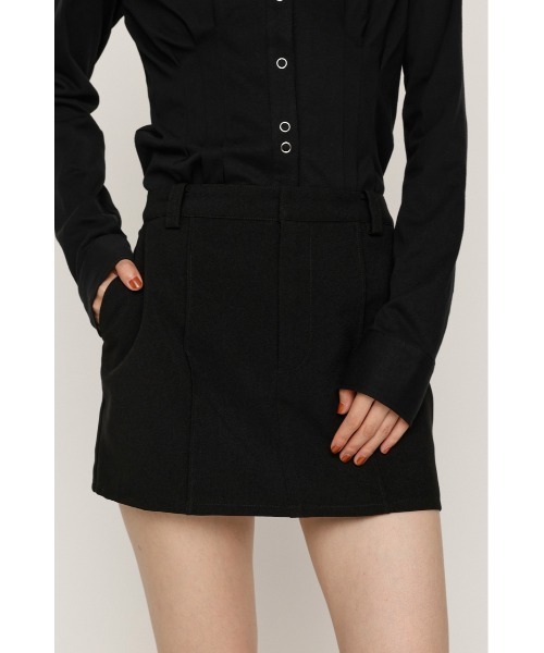 SLY（スライ）の「SKIRT LIKE S/PT スカートライクショートパンツ 秋服 冬服 スコート ミニスカート インナーパンツ付き インパン付き（スカート・レディース・ブラウン系その他2/ブラック/杢グレー・1/2）」の2枚目の写真