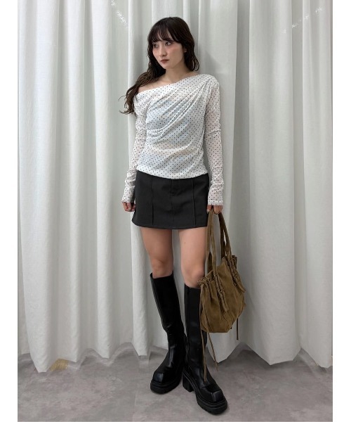 SLY（スライ）の「SKIRT LIKE S/PT スカートライクショートパンツ 秋服 冬服 スコート ミニスカート インナーパンツ付き インパン付き（スカート・レディース・ブラウン系その他2/ブラック/杢グレー・1/2）」の21枚目の写真