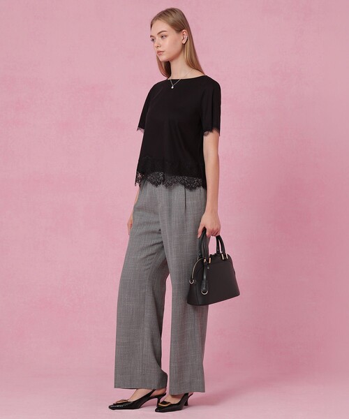 ANAYI(アナイ)の「スムースレース使いプルオーバー(Tシャツ/カットソー・レディース・ブラック/ホワイト・38)」の5枚目の写真