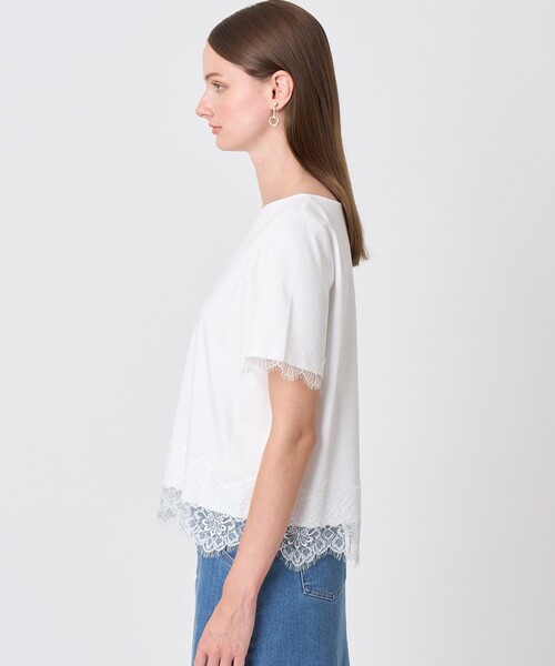 ANAYI(アナイ)の「スムースレース使いプルオーバー(Tシャツ/カットソー・レディース・ブラック/ホワイト・38)」の7枚目の写真