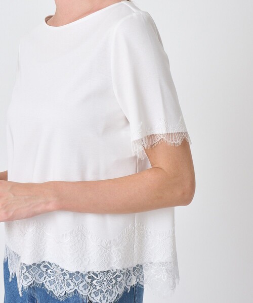 ANAYI(アナイ)の「スムースレース使いプルオーバー(Tシャツ/カットソー・レディース・ブラック/ホワイト・38)」の10枚目の写真