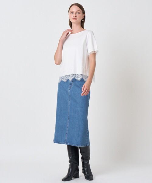 ANAYI(アナイ)の「スムースレース使いプルオーバー(Tシャツ/カットソー・レディース・ブラック/ホワイト・38)」の12枚目の写真