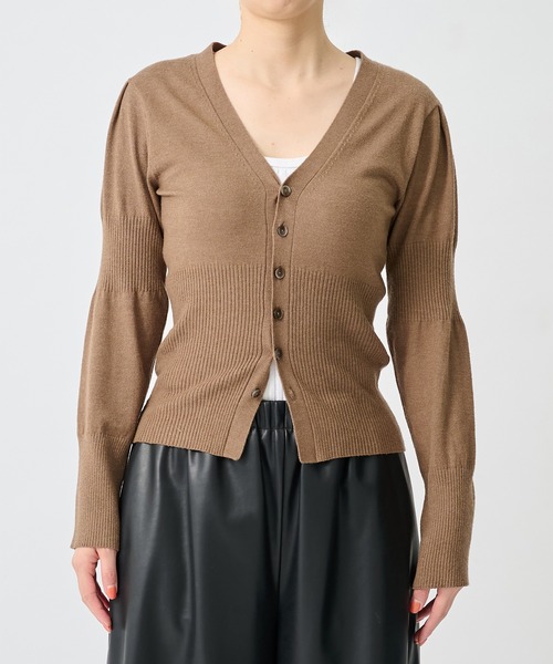 CITY TOKYO(シティトウキョウ)の「【CITY TOKYO/シティートウキョウ】Wave Sleeve Cardigan/ウェーブスリーブカーディガン(カーディガン/ボレロ・レディース・レッド/ライトグリーン/ダークグレー/モカ・FREE)」の7枚目の写真