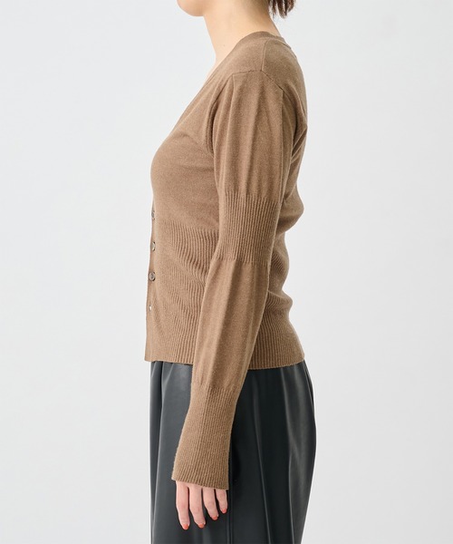 CITY TOKYO(シティトウキョウ)の「【CITY TOKYO/シティートウキョウ】Wave Sleeve Cardigan/ウェーブスリーブカーディガン(カーディガン/ボレロ・レディース・レッド/ライトグリーン/ダークグレー/モカ・FREE)」の6枚目の写真