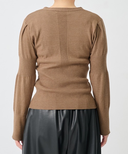 CITY TOKYO(シティトウキョウ)の「【CITY TOKYO/シティートウキョウ】Wave Sleeve Cardigan/ウェーブスリーブカーディガン(カーディガン/ボレロ・レディース・レッド/ライトグリーン/ダークグレー/モカ・FREE)」の5枚目の写真