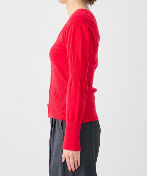 CITY TOKYO(シティトウキョウ)の「【CITY TOKYO/シティートウキョウ】Wave Sleeve Cardigan/ウェーブスリーブカーディガン(カーディガン/ボレロ・レディース・レッド/ライトグリーン/ダークグレー/モカ・FREE)」の14枚目の写真