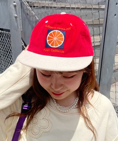 HELLO.SANFRANCISCO(ハローサンフランシスコ)の「【HELLO.SANFRANCISCO】ツートーンロゴコーデュロイキャップ(キャップ・レディース・レッド/ピンク/グリーン・ONE SIZE)」の15枚目の写真