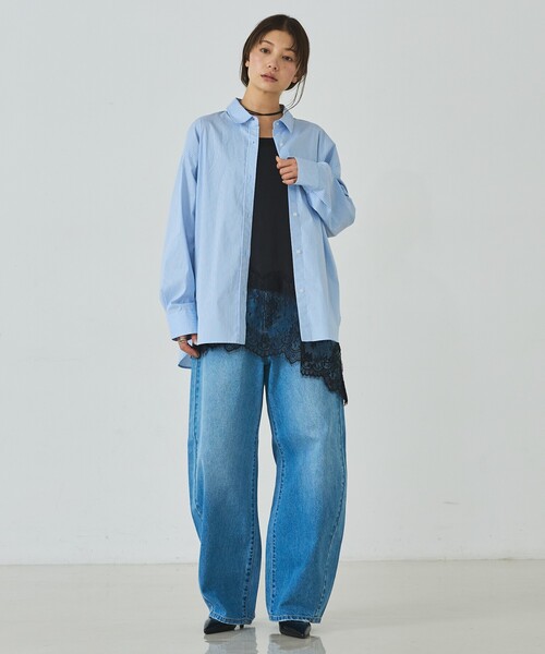abahouse mavie(アバハウスマヴィ)の「スタンダードシャツ(シャツ/ブラウス・レディース・ベージュ系その他/サックスブルー/ブラウン/ライトブルー・フリー)」の8枚目の写真