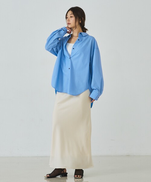 abahouse mavie(アバハウスマヴィ)の「スタンダードシャツ(シャツ/ブラウス・レディース・ベージュ系その他/サックスブルー/ブラウン/ライトブルー・フリー)」の11枚目の写真