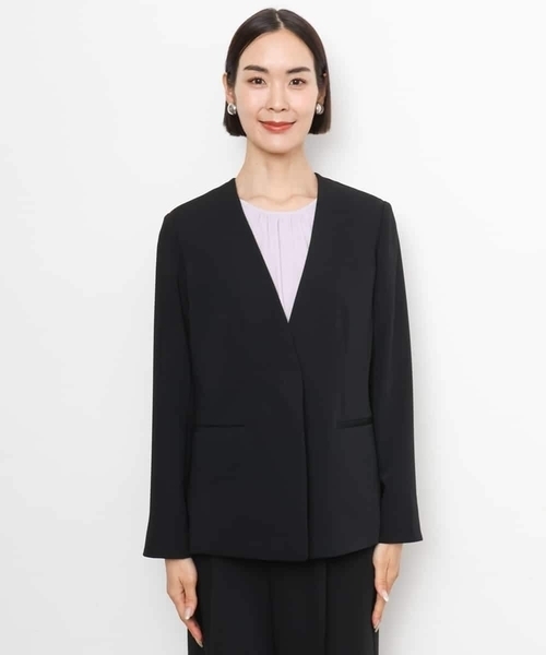 MICHEL KLEIN（ミッシェル・クラン）の「[セットアップ対応]ノーカラージャケット（ノーカラージャケット・レディース・ブラック・38）」の15枚目の写真