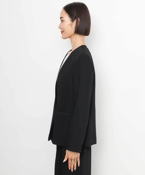 MICHEL KLEIN（ミッシェル・クラン）の「[セットアップ対応]ノーカラージャケット（ノーカラージャケット・レディース・ブラック・38）」の16枚目の写真