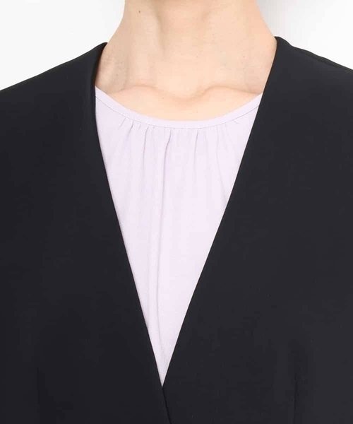 MICHEL KLEIN（ミッシェル・クラン）の「[セットアップ対応]ノーカラージャケット（ノーカラージャケット・レディース・ブラック・38）」の18枚目の写真