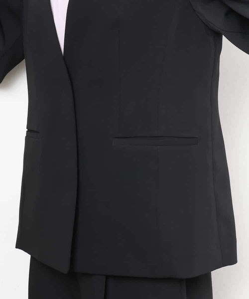 MICHEL KLEIN（ミッシェル・クラン）の「[セットアップ対応]ノーカラージャケット（ノーカラージャケット・レディース・ブラック・38）」の21枚目の写真