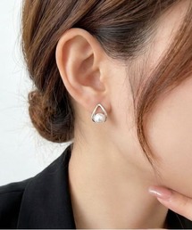 パールツイストフープピアス/デザインピアス 18Kゴールドメッキ／シルバーメッキ