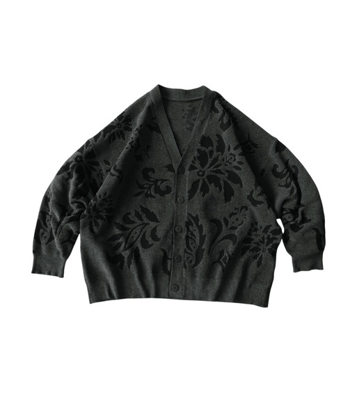 antiqua(アンティカ)の「モールヤーン 花柄 ニットカーディガン(ニット/セーター・レディース・グレー系その他/ブラック×ベージュ・ONESIZE)」の15枚目の写真