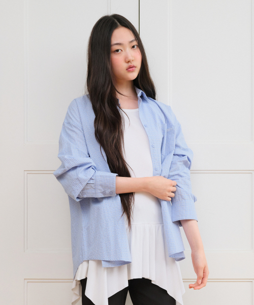 AMESWORLDWIDE（アメスワールドワイド）の「CLASSIC BOYFRIEND SHIRTS BLUE（シャツ/ブラウス・レディース・その他・FREE）」の6枚目の写真