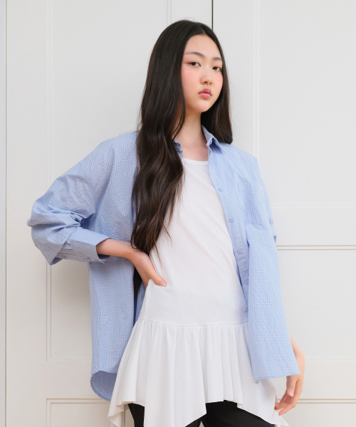 AMESWORLDWIDE（アメスワールドワイド）の「CLASSIC BOYFRIEND SHIRTS BLUE（シャツ/ブラウス・レディース・その他・FREE）」の7枚目の写真