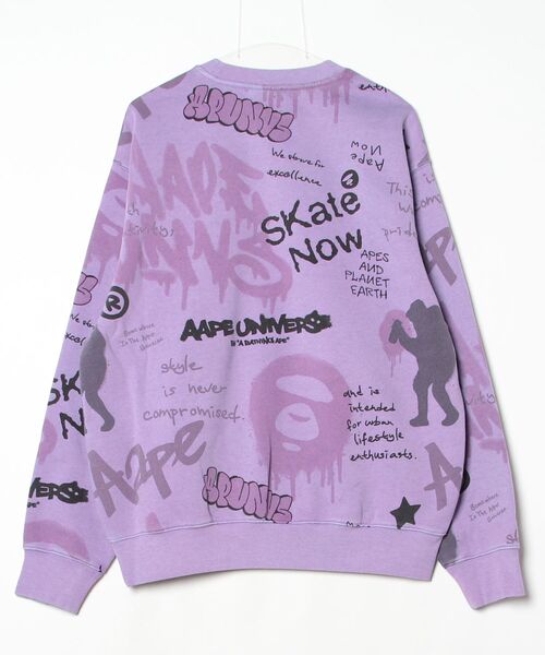 AAPE BY A BATHING APE（エーエイプバイアベイシングエイプ）の「AAPE CREW NECK SWEAT（スウェット・メンズ・グレー系その他2/ライトパープル・LARGE/SMALL/MEDIUM/X-LARGE）」の5枚目の写真