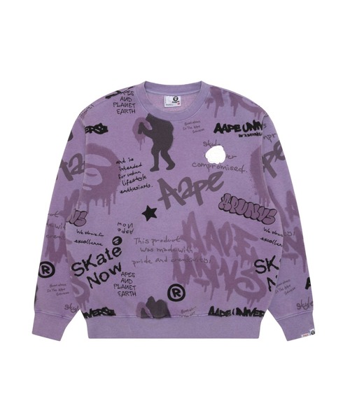 AAPE BY A BATHING APE（エーエイプバイアベイシングエイプ）の「AAPE CREW NECK SWEAT（スウェット・メンズ・グレー系その他2/ライトパープル・LARGE/SMALL/MEDIUM/X-LARGE）」の2枚目の写真