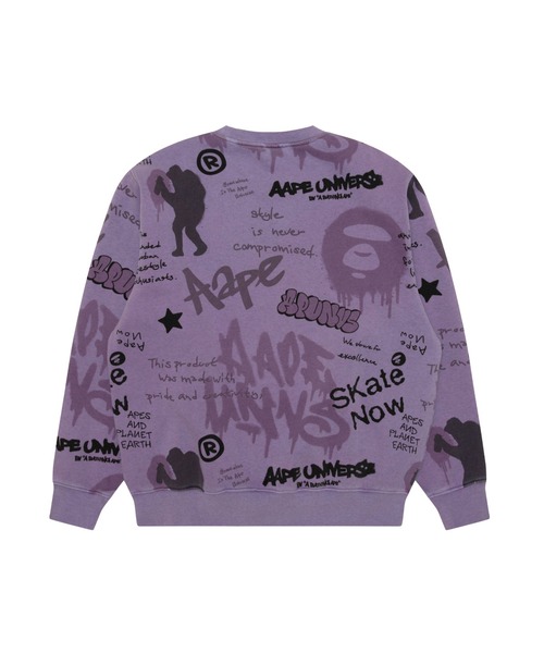 AAPE BY A BATHING APE（エーエイプバイアベイシングエイプ）の「AAPE CREW NECK SWEAT（スウェット・メンズ・グレー系その他2/ライトパープル・LARGE/SMALL/MEDIUM/X-LARGE）」の8枚目の写真