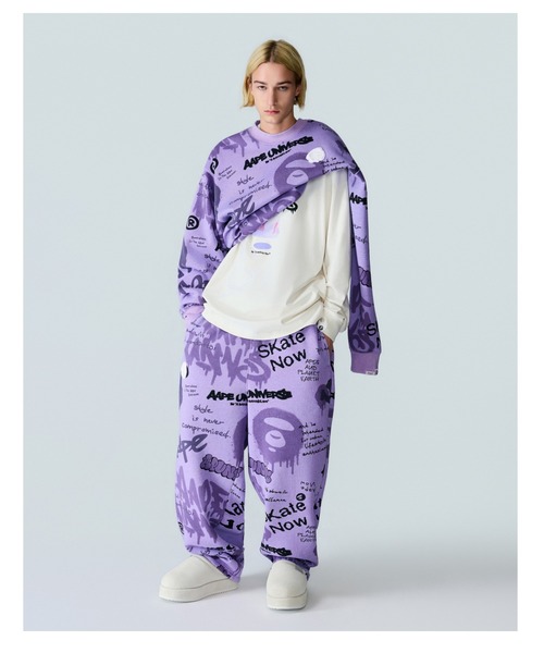 AAPE BY A BATHING APE（エーエイプバイアベイシングエイプ）の「AAPE CREW NECK SWEAT（スウェット・メンズ・グレー系その他2/ライトパープル・LARGE/SMALL/MEDIUM/X-LARGE）」の4枚目の写真