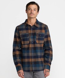 RVCA メンズ DAYSHIFT BLANKET FLANNEL 長袖シャツ 【2026年秋冬モデル】/ルーカ長袖チェックネルシャツ