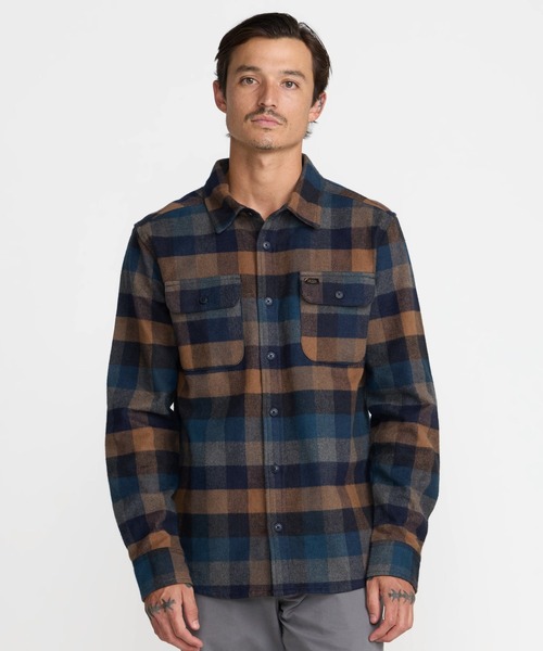 RVCA(ルーカ)の「RVCA メンズ DAYSHIFT BLANKET FLANNEL 長袖シャツ 【2026年秋冬モデル】/ルーカ長袖チェックネルシャツ(シャツ/ブラウス・メンズ・ブラック系その他・SMALL/MEDIUM/LARGE/X-LARGE)」の1枚目の写真
