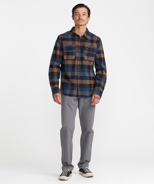RVCA(ルーカ)の「RVCA メンズ DAYSHIFT BLANKET FLANNEL 長袖シャツ 【2026年秋冬モデル】/ルーカ長袖チェックネルシャツ(シャツ/ブラウス・メンズ・ブラック系その他・SMALL/MEDIUM/LARGE/X-LARGE)」の2枚目の写真