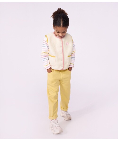 PETIT BATEAU(プチバトー)の「ボアベスト(ベスト・キッズ・オフホワイト・6YEAR/8YEAR/10YEAR/12YEAR)」の2枚目の写真