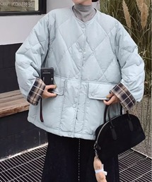 ビックシルエットキルティングポケット付きジャケット