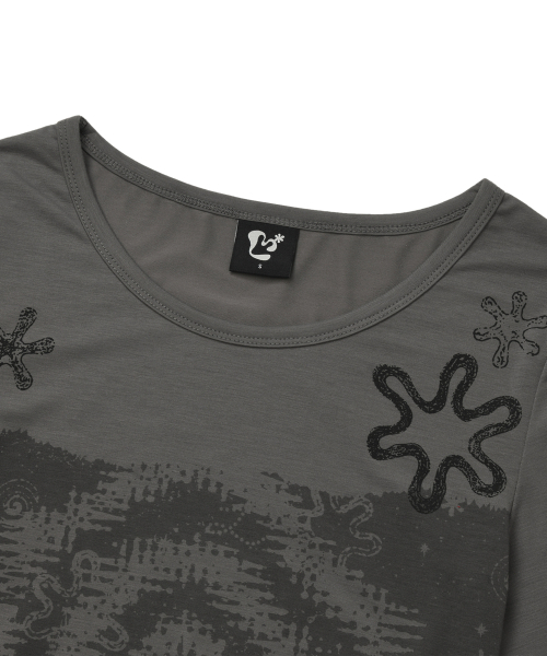 LMR(エルエムアール)の「ヴィンテージスワールグラフィック長袖Tシャツダークグレー(Tシャツ/カットソー・レディース・ダークグレー・MEDIUM/SMALL)」の8枚目の写真